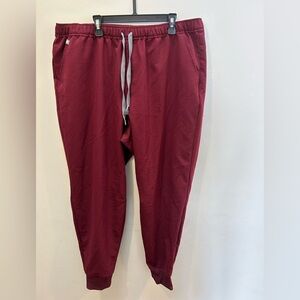 Figs Scrubs Maroon Jogger Pants XL short